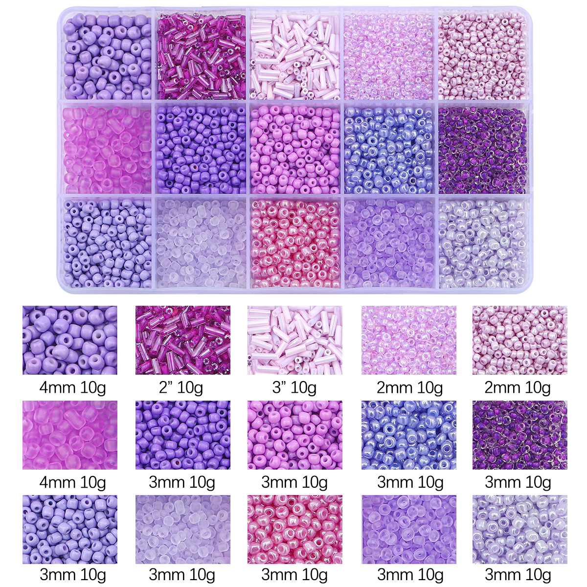 Glass Seed Beads Kit Pure Rice Beads Set Diy - Temu