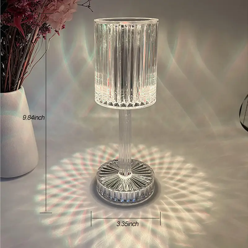 gatsby crystal lamp 16 colors changing rgb touch lamp acrylic table lamp with remote control usb charging artificial diamond bedside lamp for nightstand living room bedroom party decor details 6