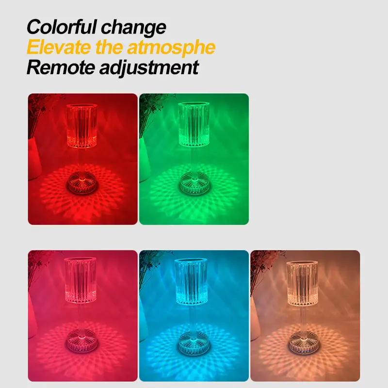 gatsby crystal lamp 16 colors changing rgb touch lamp acrylic table lamp with remote control usb charging artificial diamond bedside lamp for nightstand living room bedroom party decor details 0