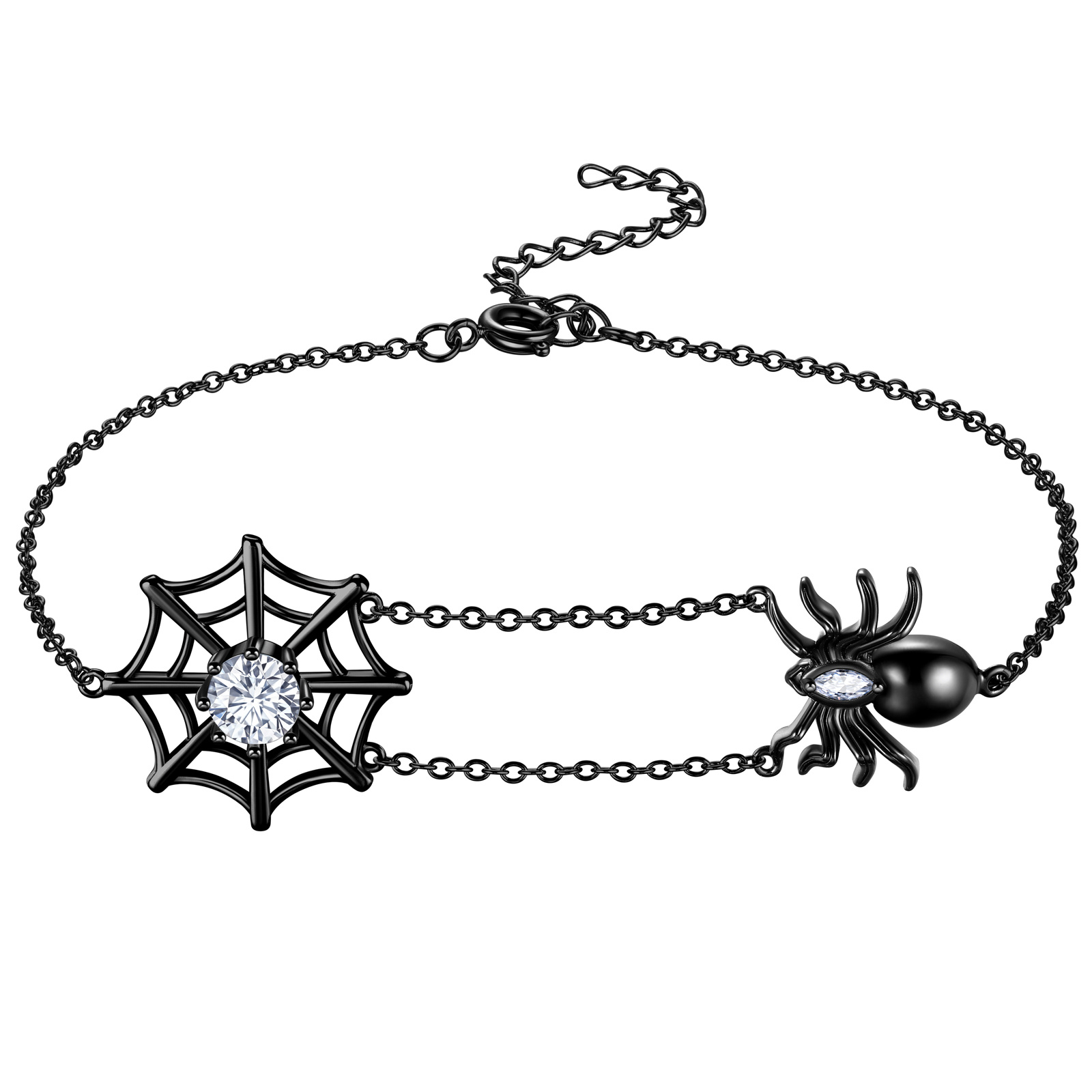 Spider Charm Bracelet, Gothic Charm Bracelet, Wiccan Bracelet, Hematite  Beads, Tarantula, Wicca, Witch, Goth Bracelet, Spider Charms, Black