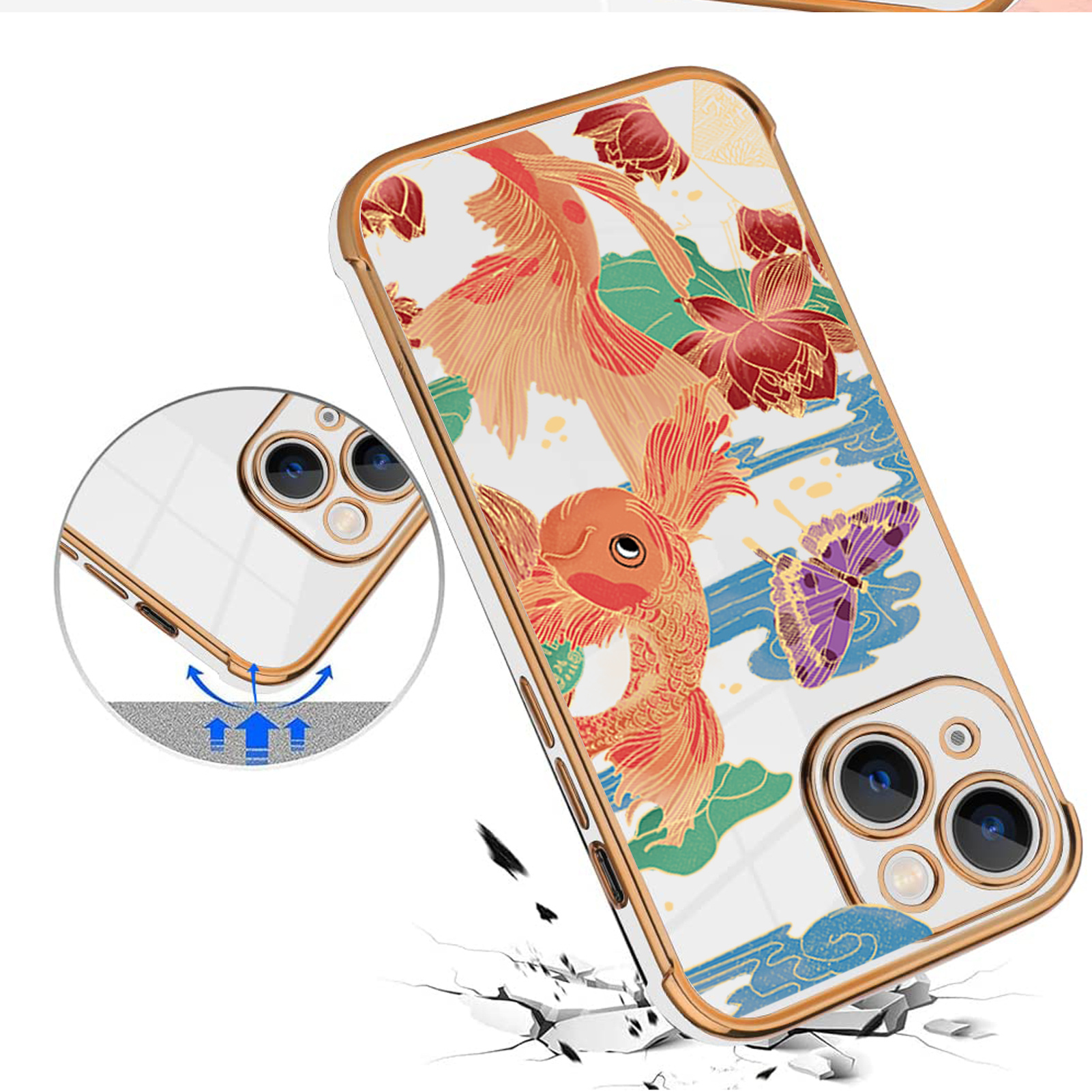 For Iphone 14 13 12 11 Electroplated Silicone All Inclusive Temu New