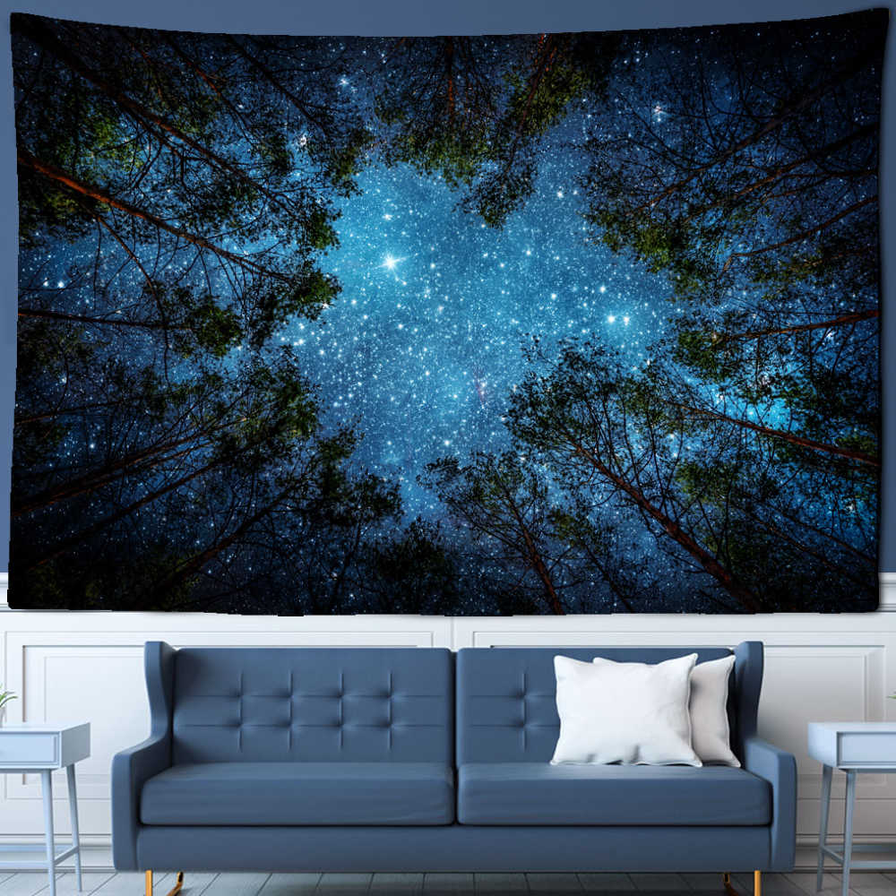 1pc Forest Night Scene Polyester Tapestry Background Wall Hanging Bedroom  Living Room Dormitory Decorative Tapestry | Today's Best Daily Deals | Temu