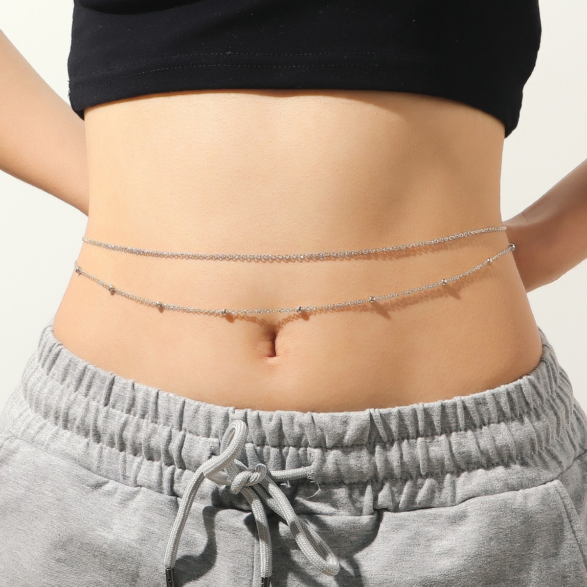Layered Metal Bead Waist Chain, Summer Beach Jewelry