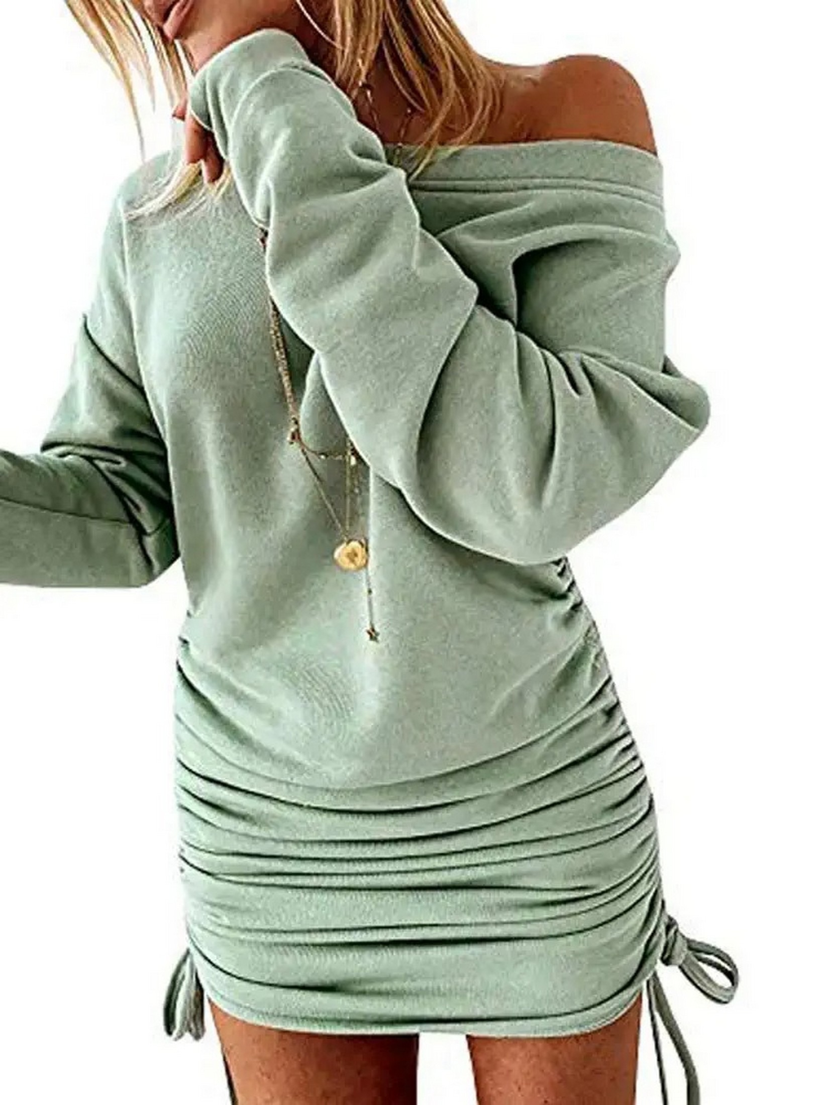 Women's Casual Dress Fleece Long Pullover Sweatshirt Dress 2023 Long Sleeve  Crewneck Mini Sweater Dresses with Pockets : : Clothing, Shoes 