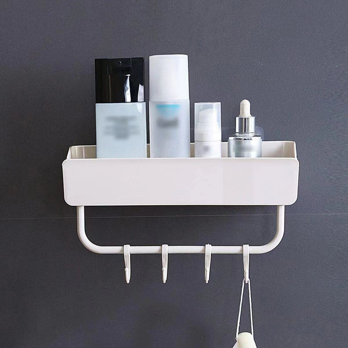 Shower Caddy Toothbrush Holders For Bathroom Wall Mounted, Detachable Towel  Rack 4 Hooks, Punch Free Shower Basket Bathroom Storage Organizer, Drain  Dustproof Kitchen Bathroom Set - Temu