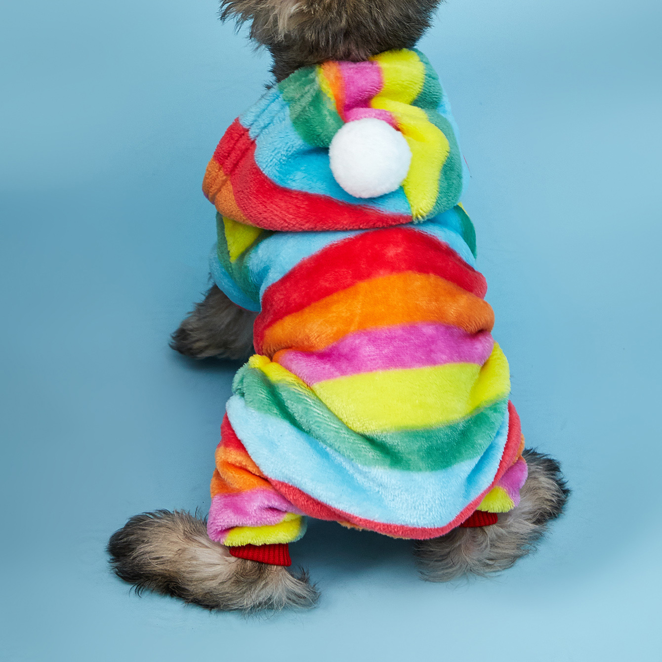 Keep Your Pup Cozy Stylish Rainbow Striped Dog Hoodie Cat Coat Winter