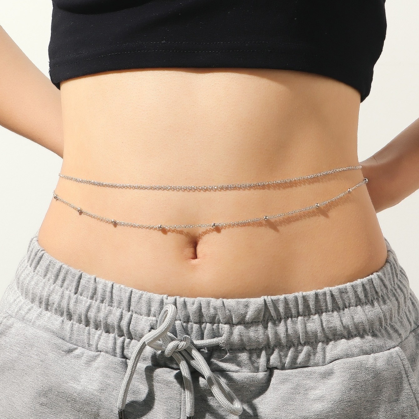 Layered Metal Bead Waist Chain, Summer Beach Jewelry