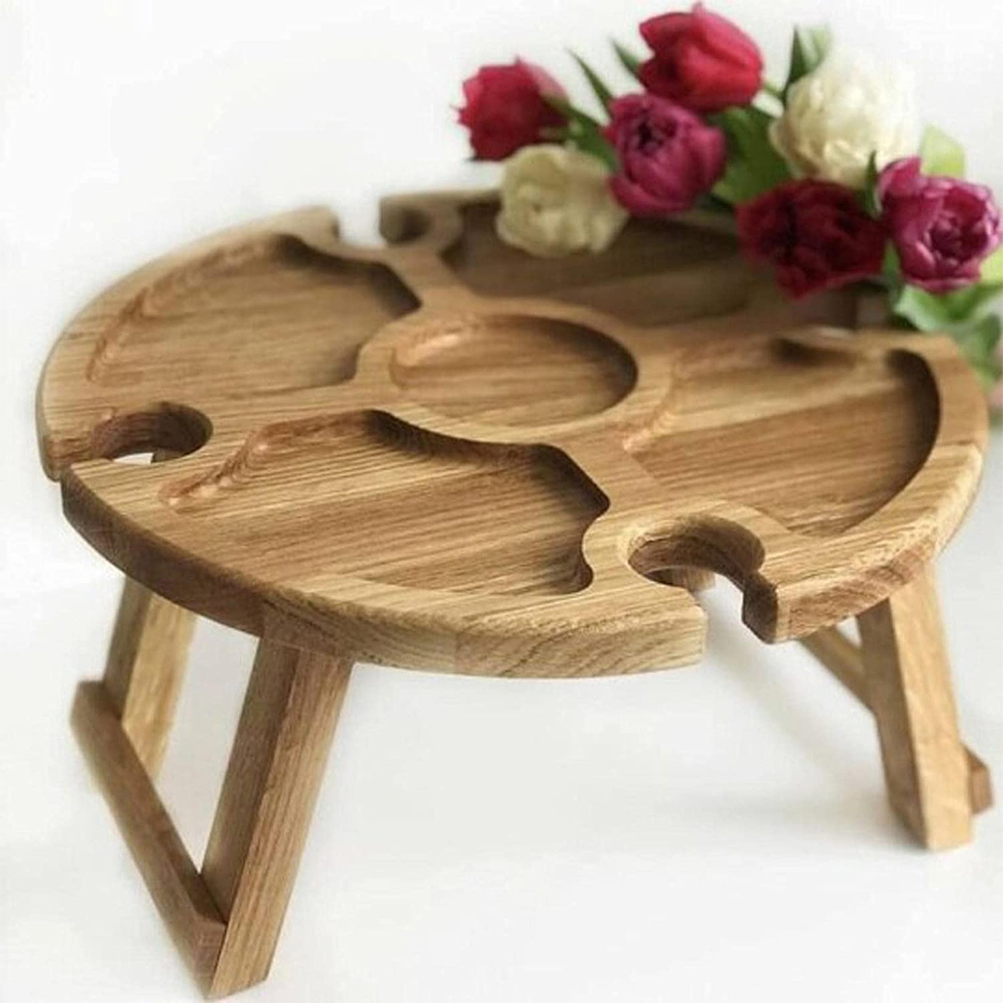 Rubberwood Bi fold Round Folding Table Small Round / Square - Temu