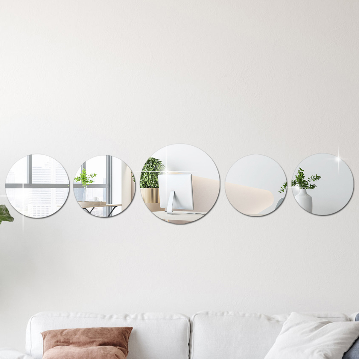 3d autoadhesivo espejo adhesivo de pared/acrílico rectángulo oval fondo  espejo pegatina de pared decoración para el hogar arte de la pared  decoración