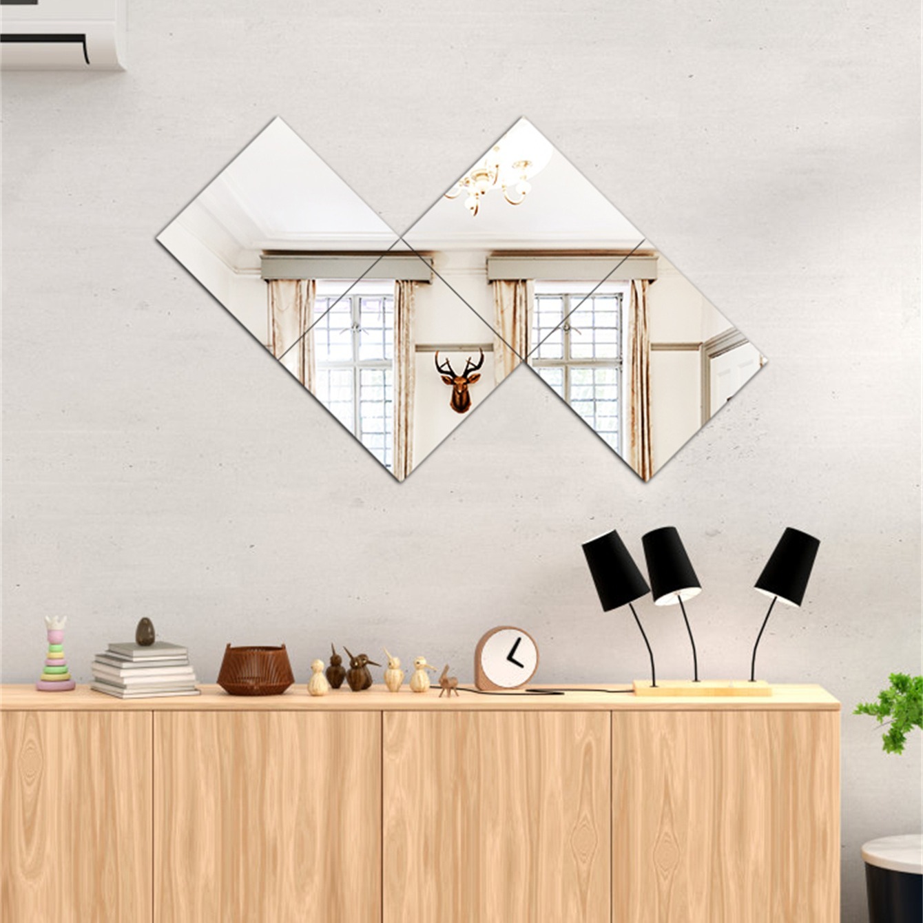 Acrylic Square Mirror Full Length Mirror Wall Decor Stickers - Temu