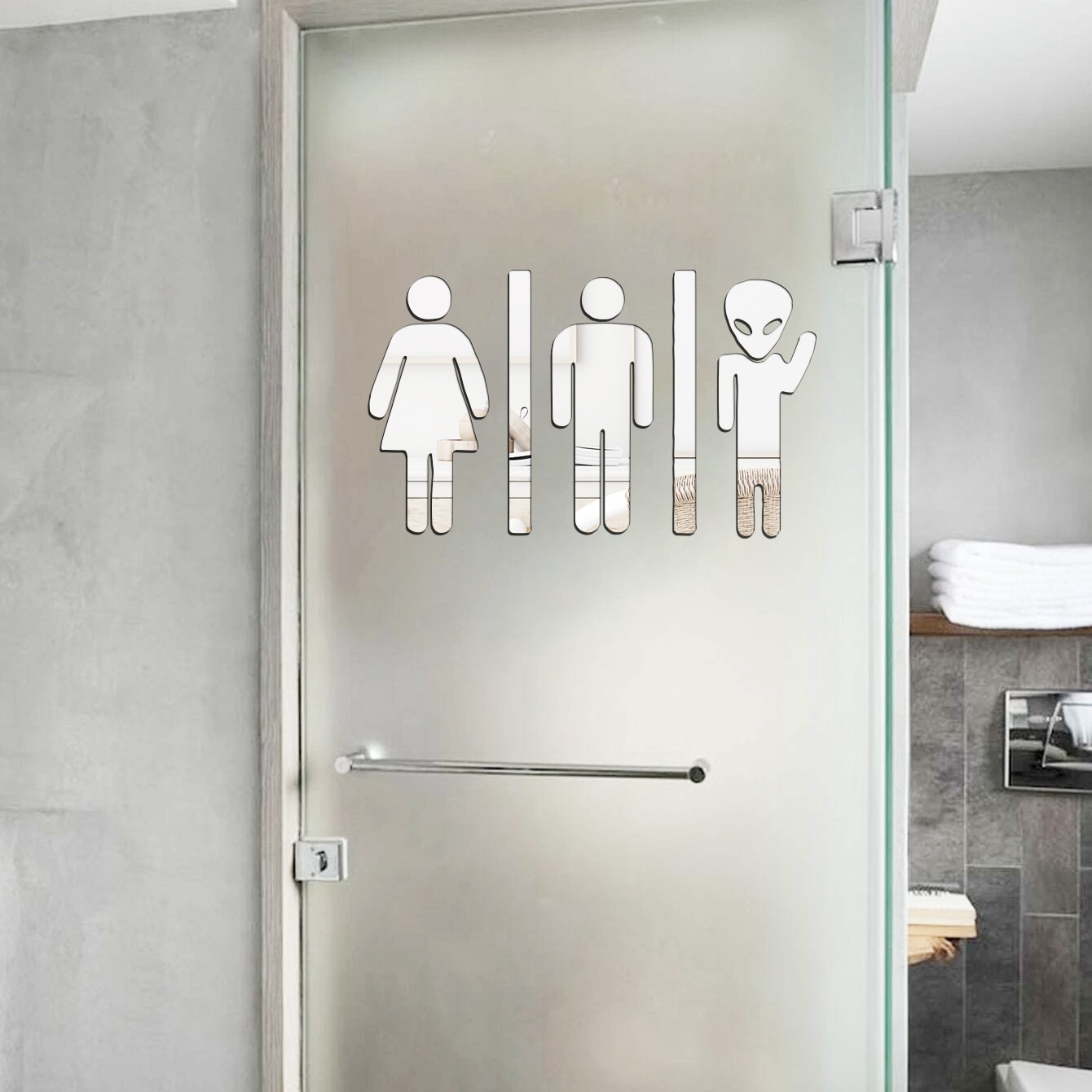 Adhesive Backed Toilet Signs Mirror Wall Sticker Home Office Temu