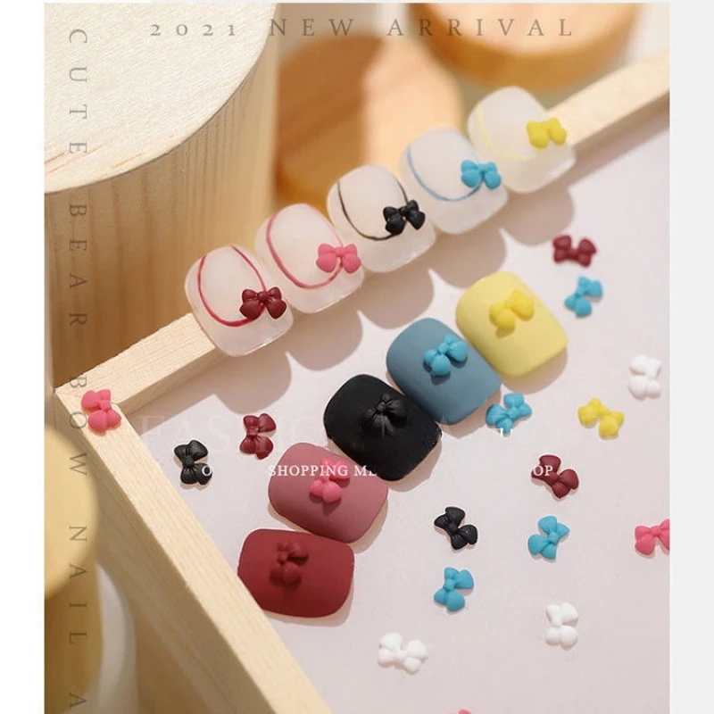 3D Cute Bear Resin Nail Art Decorations,Crystal Bear Shaped Nail Charms Art  Accessories,Jelly Ornaments Design Manicure Tips Decor, 10pcs