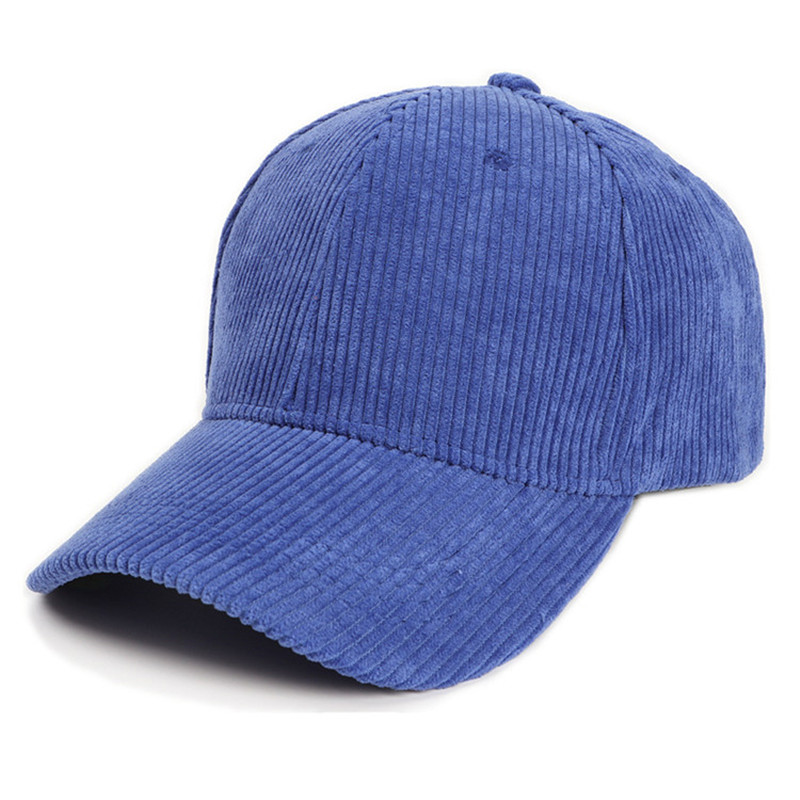 Solid Corduroy Strapback Cap Baseball Hat
