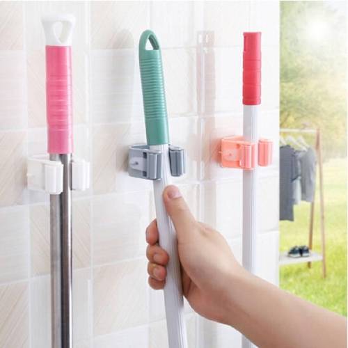 1pc, Broom Hanger Storage Rack Organizer Clips Clamping Seamless Mop Hooks Bathroom Tools Suction Hanging Pipe Hooks Household Tools 11lbs(Max Weight)