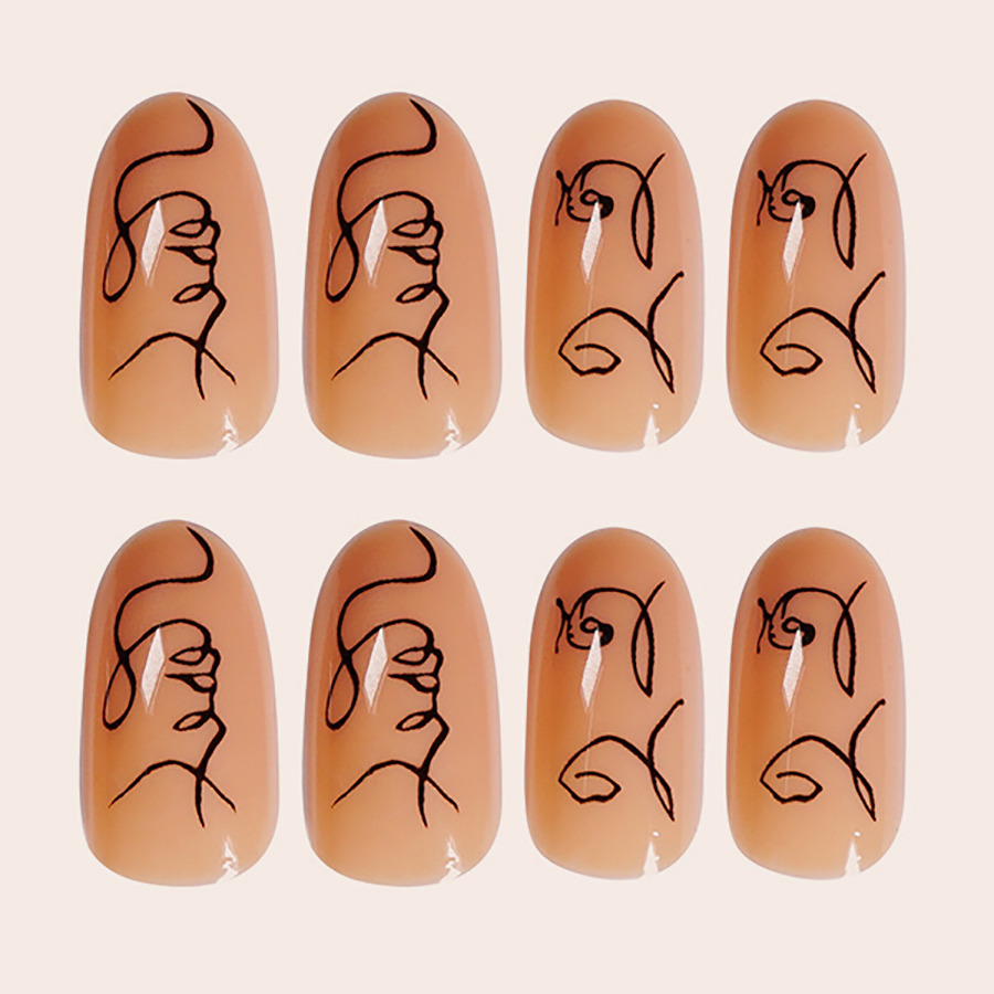 24pcs Line Pattern Nail Patches