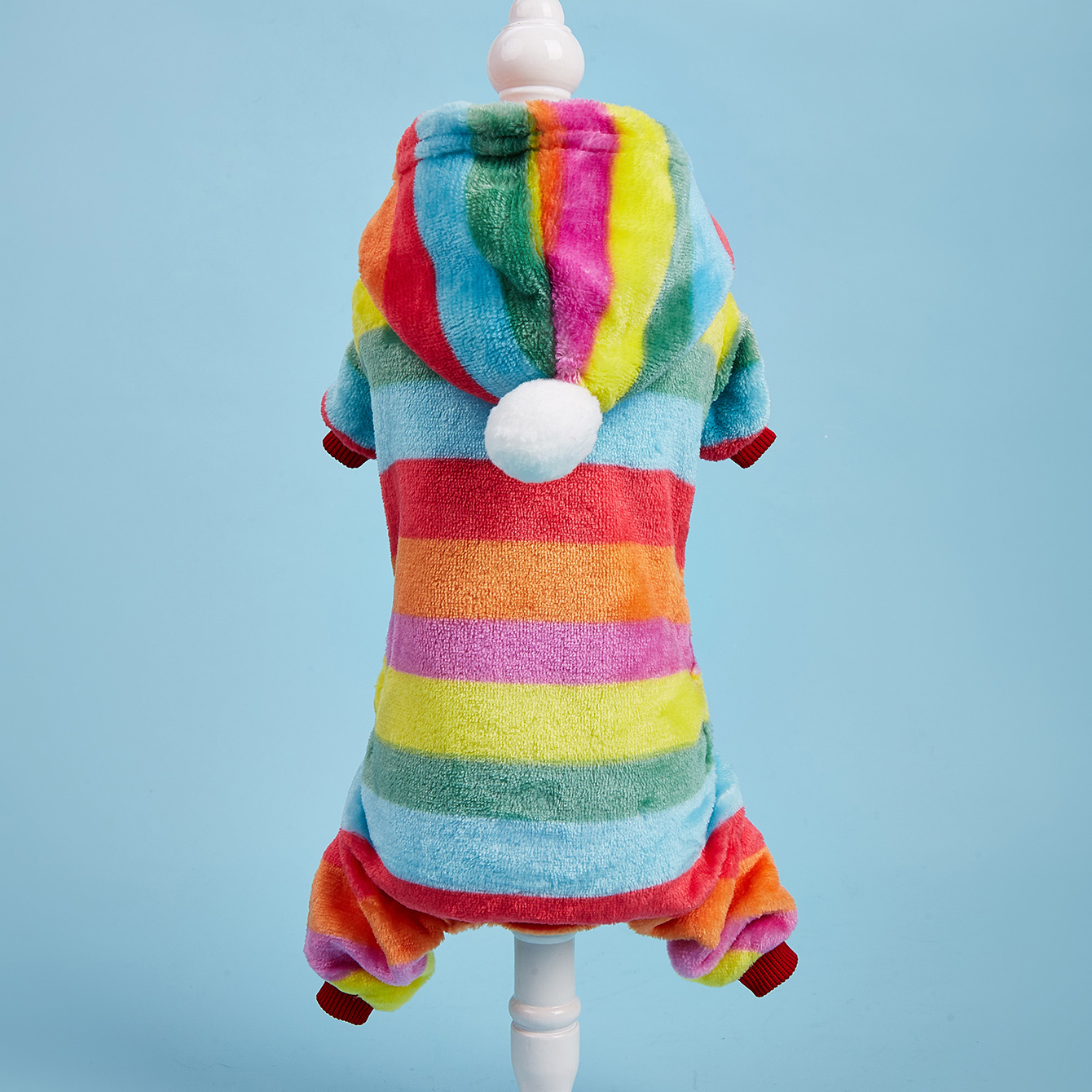 Keep Your Pup Cozy Stylish Rainbow Striped Dog Hoodie Cat Coat Winter