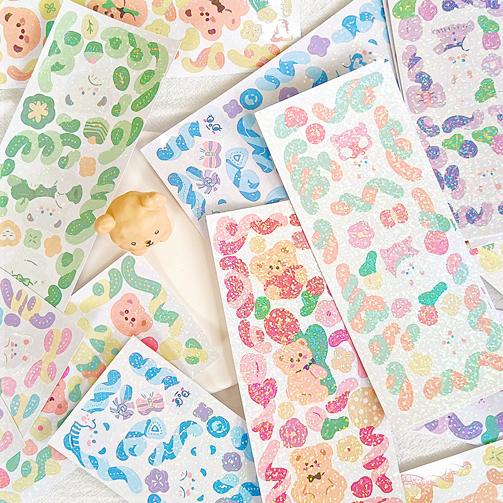 Glitter Cute Scrapbooking Photocard Decorative Stickers For - Temu