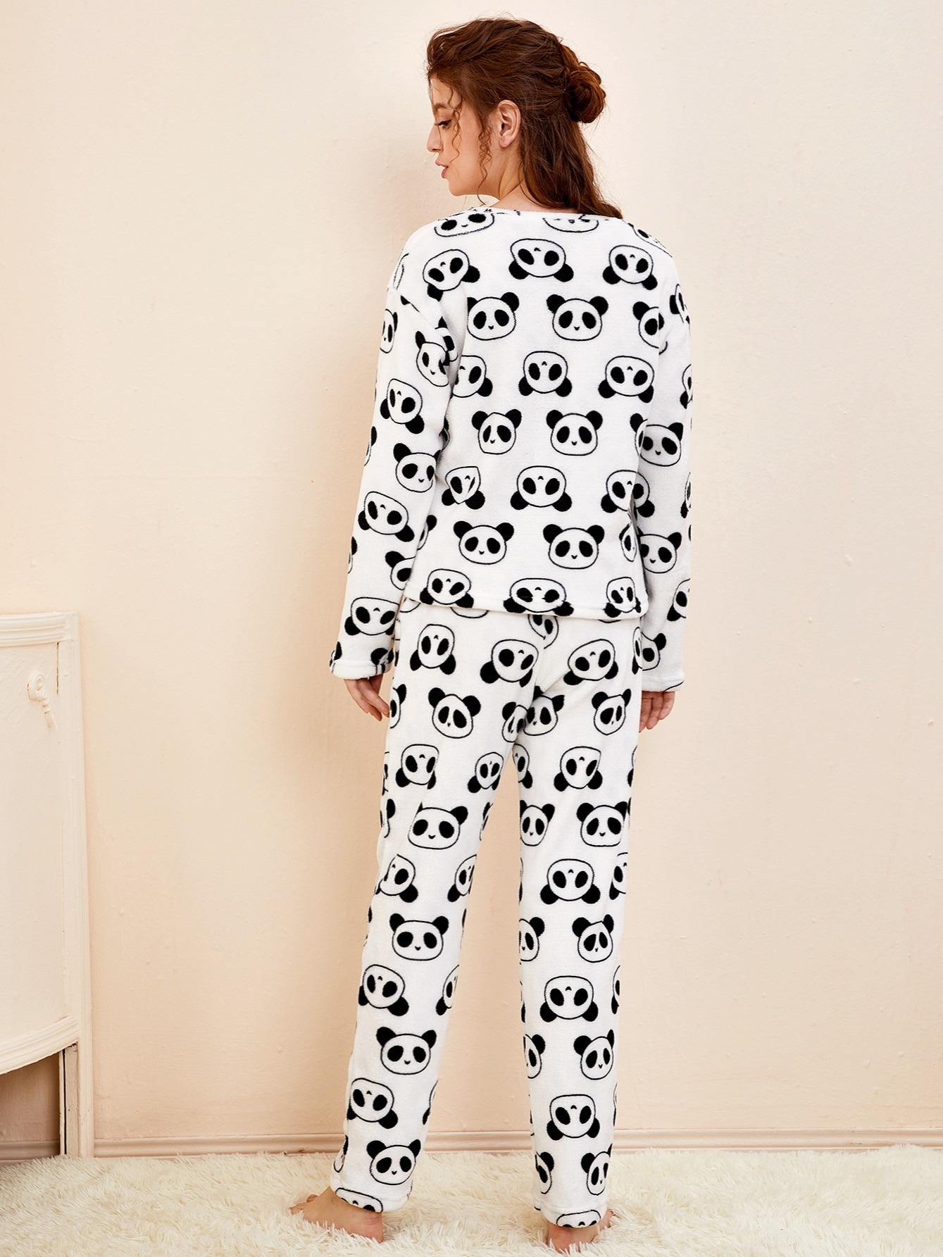 Women's Loungewear Allover Panda Print Pajama - Temu