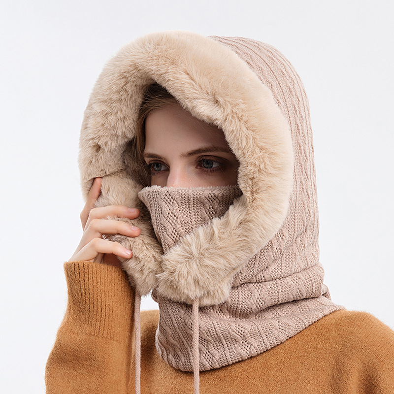 Winter Fleece Hood, Outdoor Riding 1 Neck Warmer & Hood, Cold