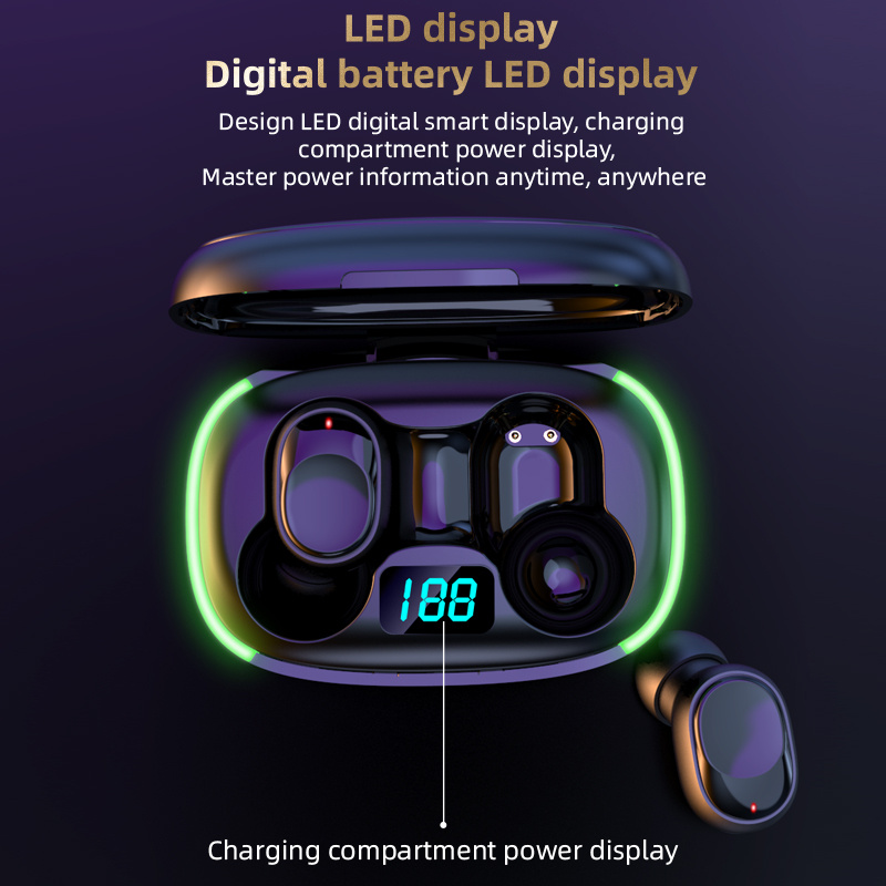 TWS Wireless Earbuds with Digital LED Charging Case, Waterproof