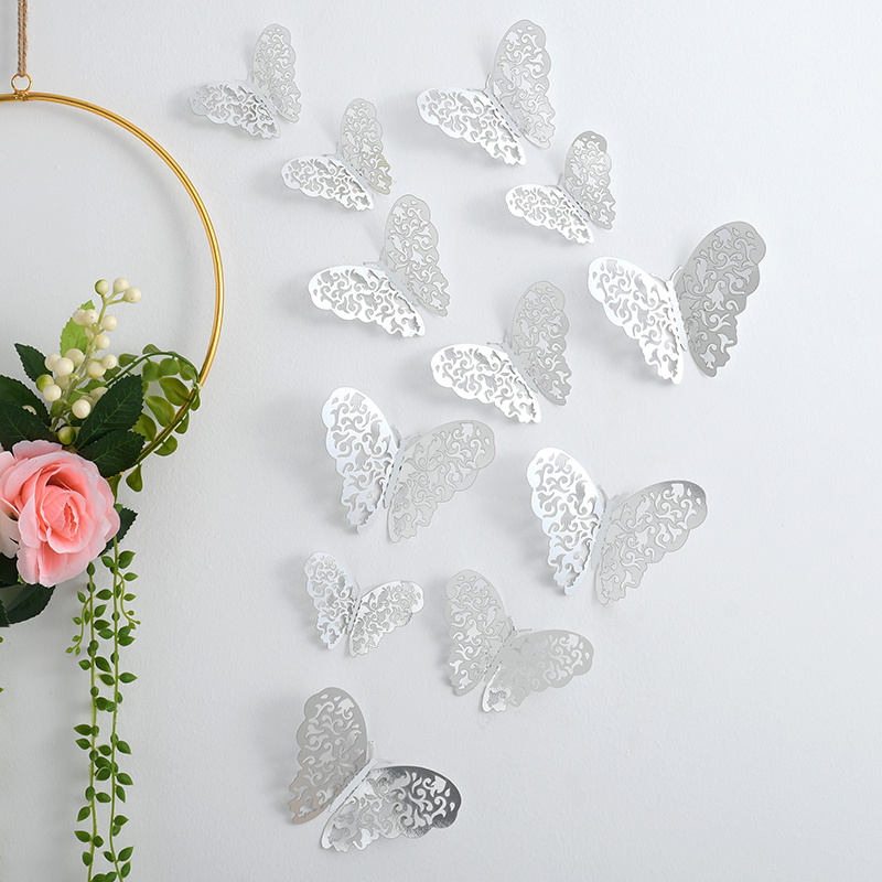 3D立体中空蝶ウォールステッカー 壁装飾 リビングルームの壁にバルーン