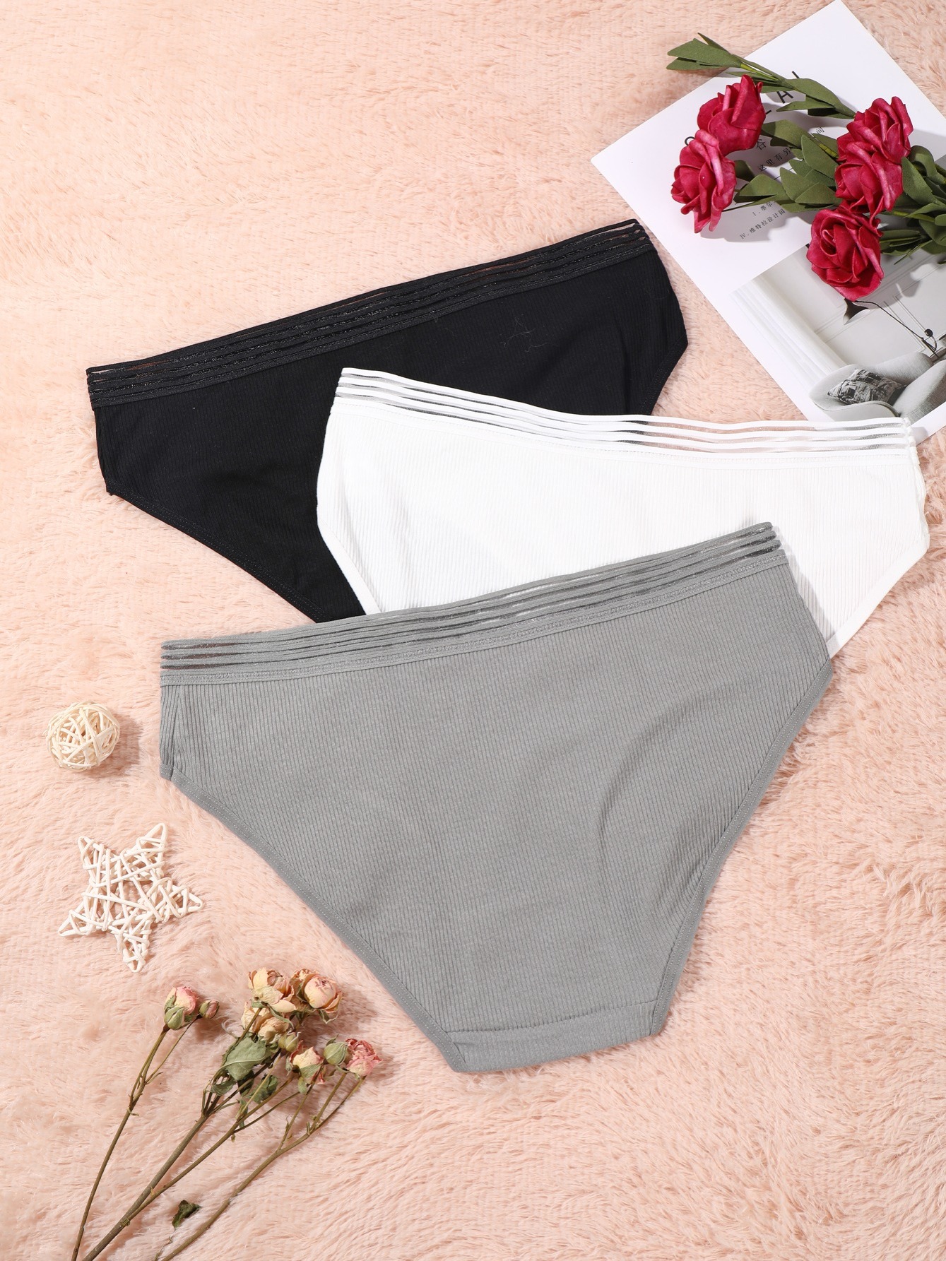 Women's Plus Size Sexy Underwear Panties Elegant Solid Color - Temu