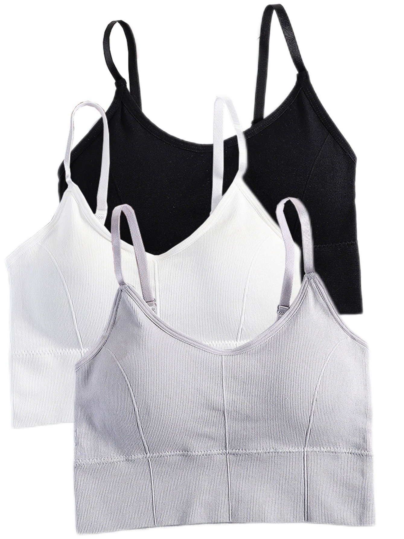 4pcs Big Girls Training Bras Fixed Cup Wireless Sports Bra 95% Cotton  Highly Stretch Comfy & Breathable Unpadded Bralette Wide Shoulder Strap For  Kids
