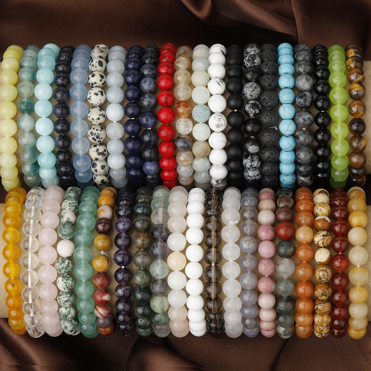 Rose Quartz Crystal Bracelet - Round Beads - Beaded Bracelet, Birthstone Bracelet, Handmade Jewelry, Healing Crystal Bracelet, E0601, 9mm