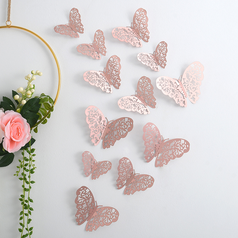 3d Hollow Wall Sticker, Wall Decoration, Living Room Wall Balloon Arrangement, Creative Sticker With Golden Texture