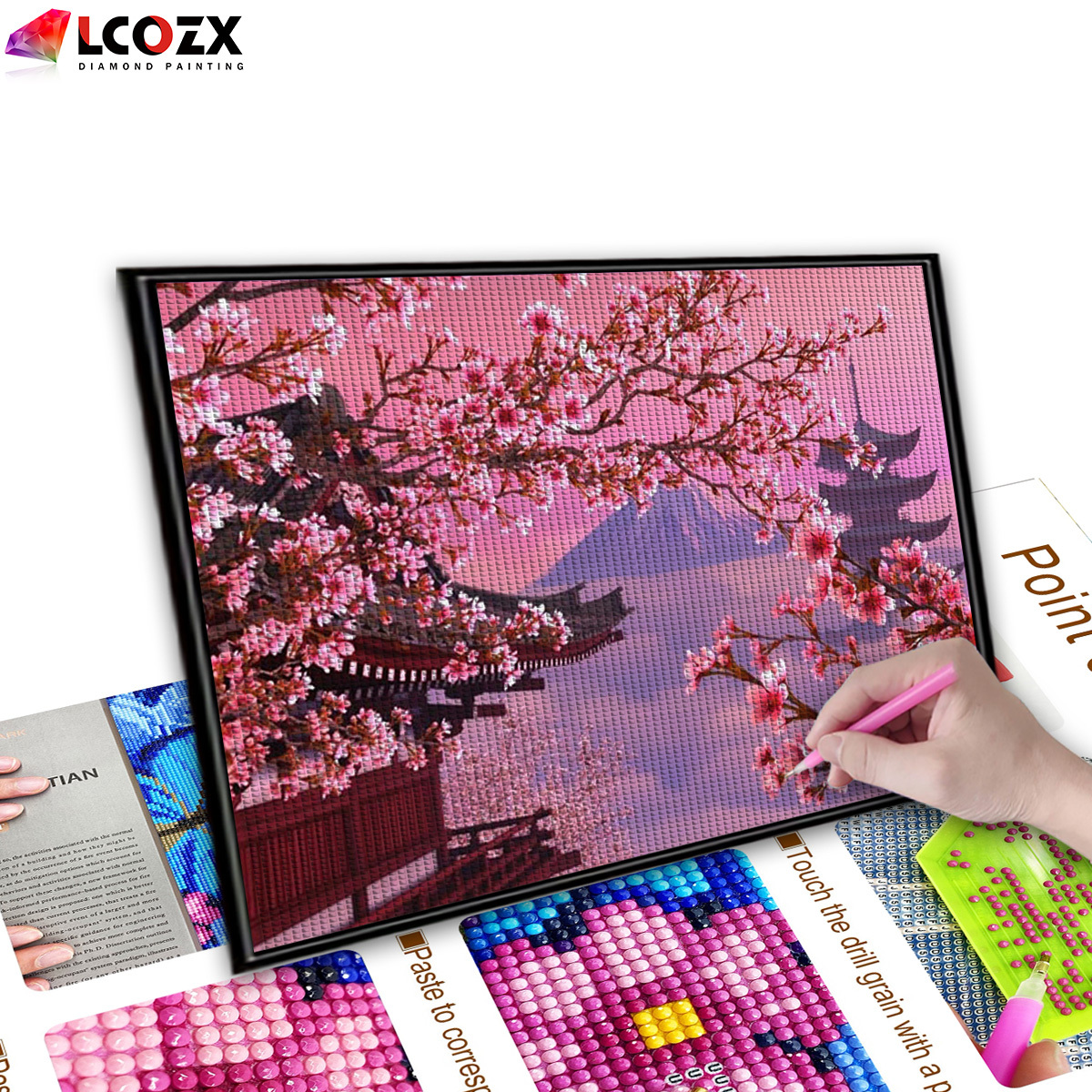 Mount Fuji Sakura Paint By Number Kit DIY Acrylic Painting Canvas for  Adults Kid