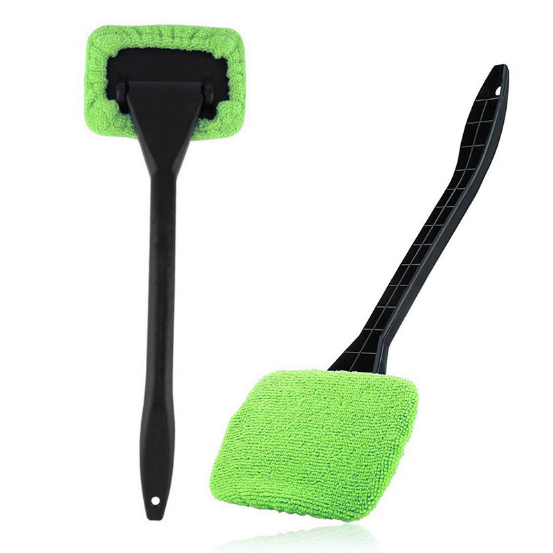 JOYFUL&HOPEFUL Windshield Cleaner Tool, Car Inside Window Cleaning Tool with Extendable Handle, with Premium Microfiber Pads and Chenille, Streaks
