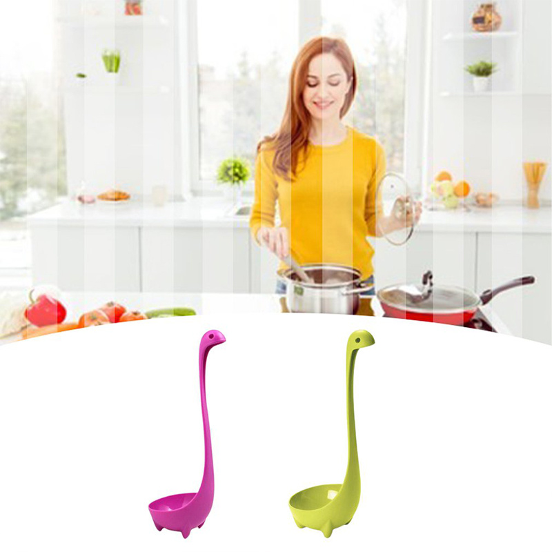 2Pcs Cute Useful Nessie Soup Ladle Loch Ness Design Upright Spoon