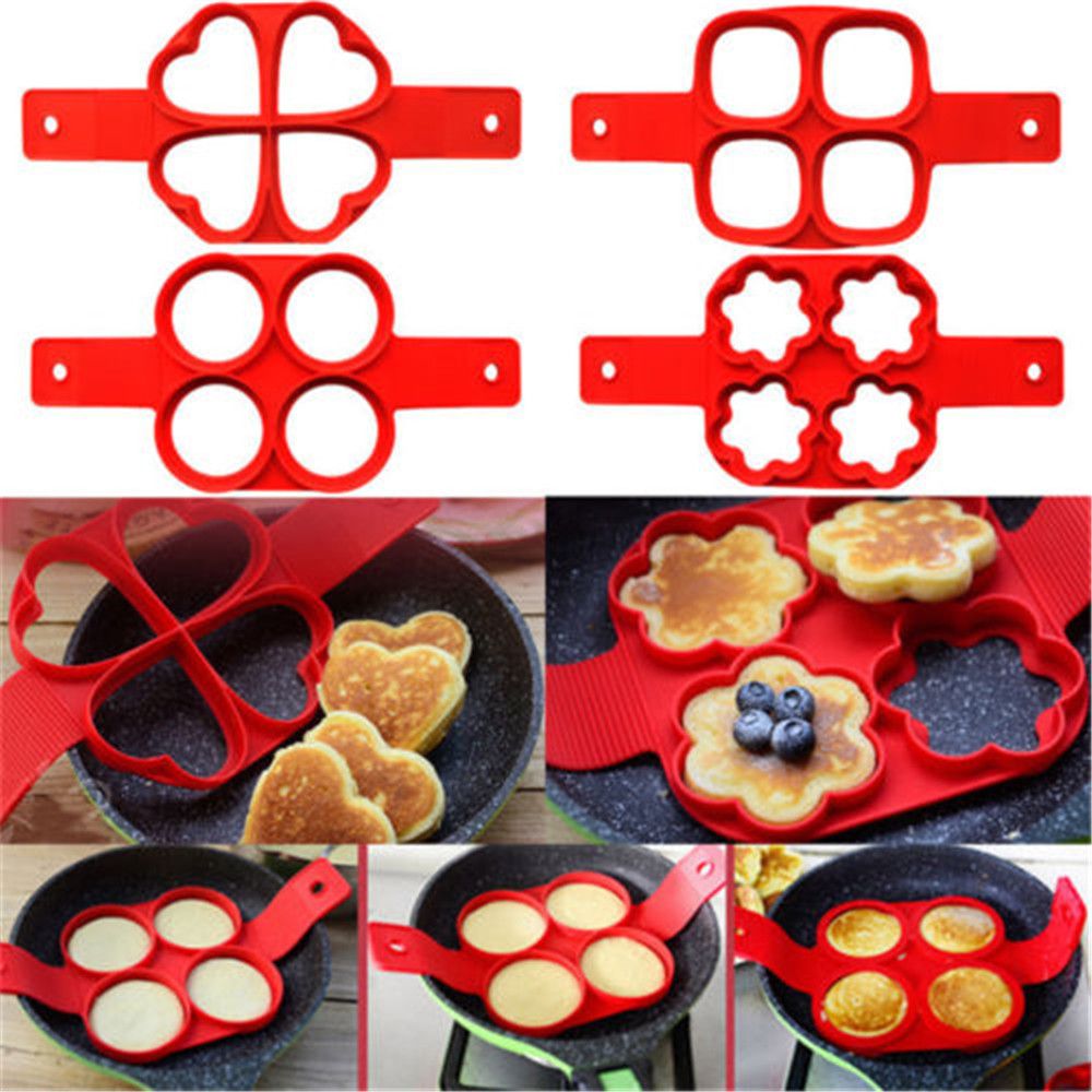 Egg Pancake Ring, Non-stick Pancake Maker Silicone Mold, Egg Cooker Omelet  Forming, Kitchen Baking Accessories - Temu