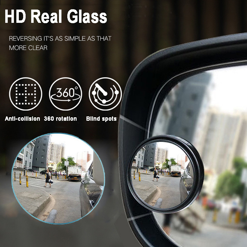 Blind Spot Mirrors Hd Glass Convex 360° Wide Angle Side Rear - Temu