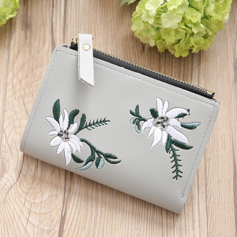 Blue Wallet Female Short 1 Korean Style Simple Female Student Small Wallet  Mini Multi-card Slot Folding Wallet