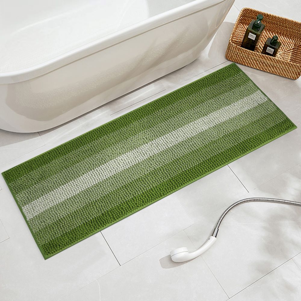 Unique Bargains Soft Machine Washable Bathroom Mat Gradient Green 23x15 :  Target