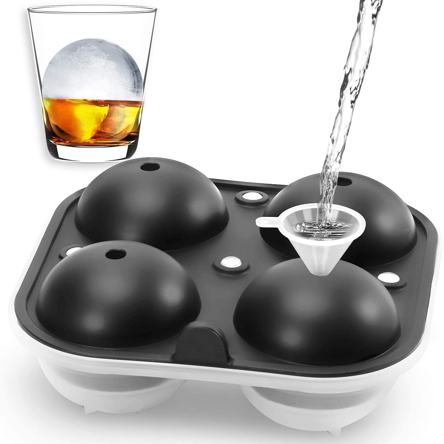 Silicone Sphere Ice Cube Mold Kitchen Stackable Slow Melting DIY Ice Ball  Round Jelly Making Mould For Cocktail Whiskey Drink