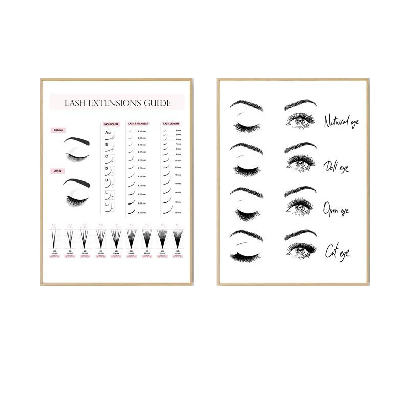  Beauty Salon Wall Decor Eyelashes Guide Poster Makeup