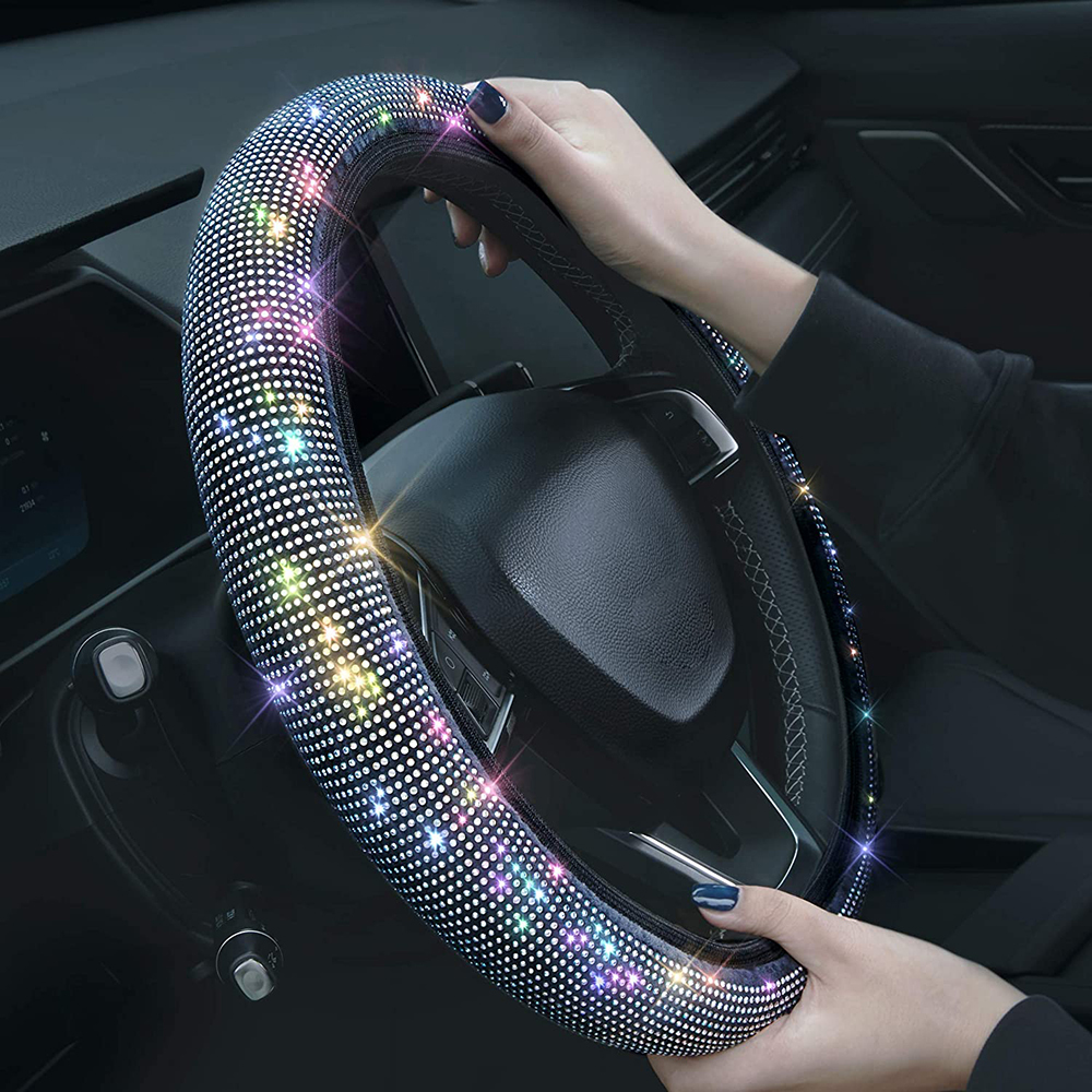 

Crystal Artificial Diamond Car Steering Wheel Cover Car Decoration Accessories