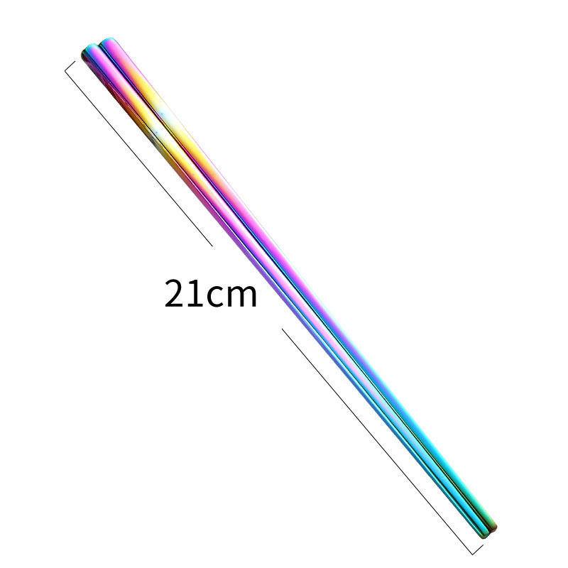 1pc/4pcs Stainless -inch Chopsticks - Elegant Black, Golden, And Rainbow Finish, Lightweight, Ideal For Home And Restaurant Use, Restaurant Utensils | Modern Chopsticks | Durable Utensils