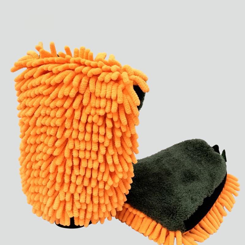 Double sided chenille microfiber car wash mitt glove - Pack of 2