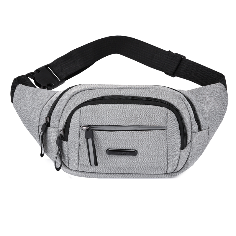 2 Packs Fanny Packs for Men and Women, Water Resistant Sports Waist Pack  Bag Bum Bag for Travel Hiking Running (Black + Gray)