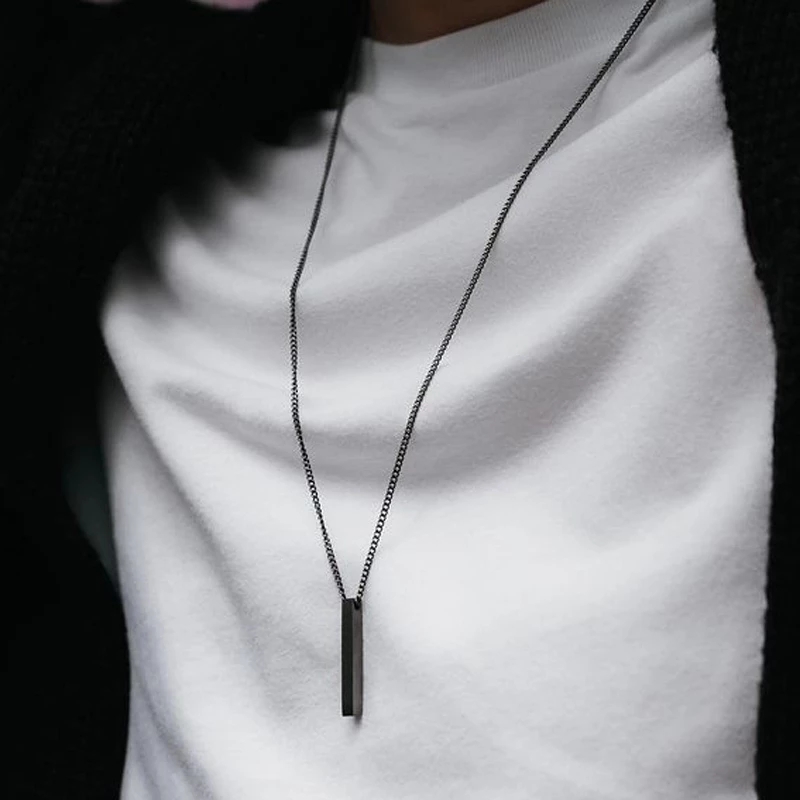 vertical rectangle pendant necklace