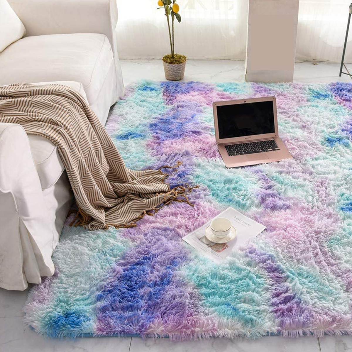 12x18 ft Extra Large Indoor Rug Modern Fluffy Area Rug Soft Plush Throw  Carpet Living Room Floor Cover Bedroom Floor Carpet Non-Slip Non-Shedding  Home