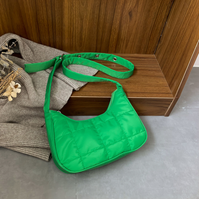 Bxingsftys Women Nylon Cotton Padded Handbag Winter Warm Tote Bag Small Flap  Tote Handbag 