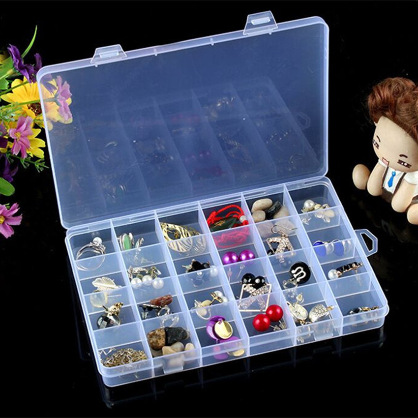  SGHUO Caja organizadora de joyas, paquete de 6 cajas de  almacenamiento de 15 rejillas con divisores extraíbles para arte y  manualidades, 2 colores : Arte y Manualidades