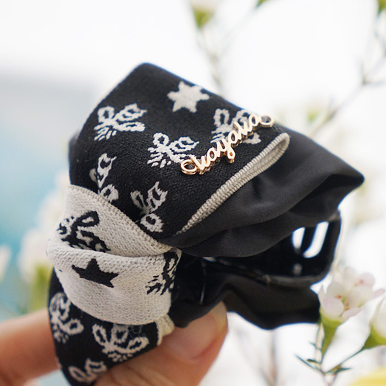 Vintage Fabric Bowknot Hairclip for Women
