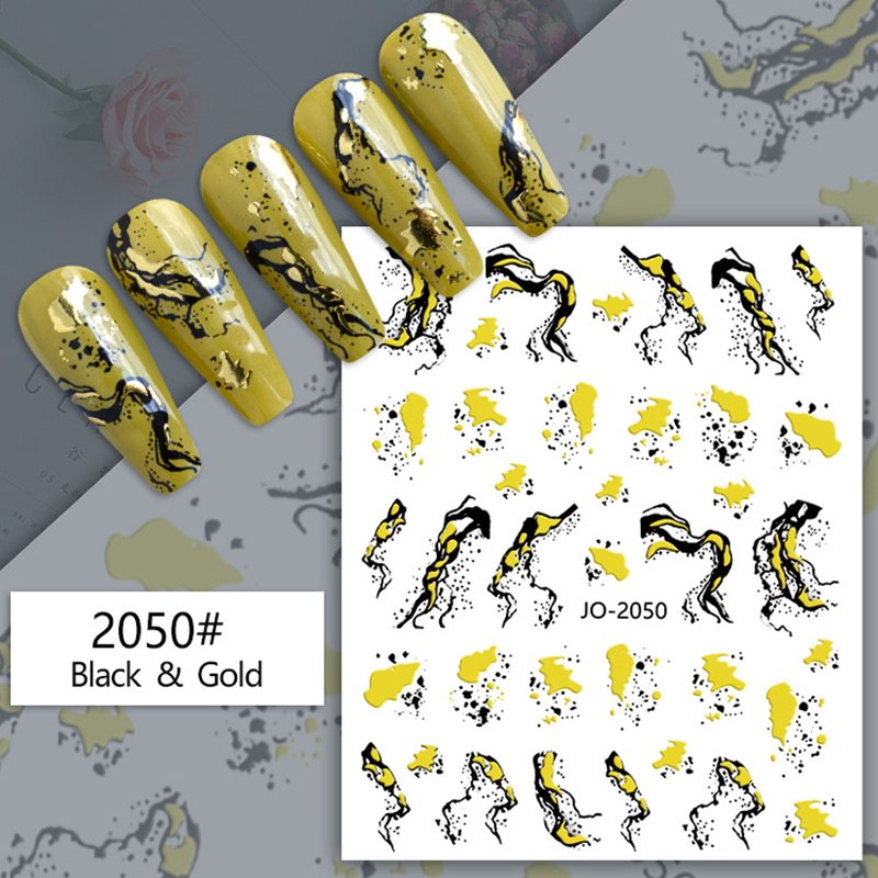 Gold Boho Stripe Arrow Theme nail sticker/ 1 Sheet 3D Nail Art