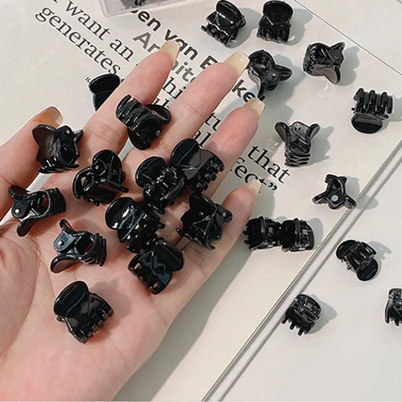 12pcs Black Mini Hair Claw Clips Great For Design Hairstyles Decoration Buns Strong Grip Multifunction Clamp Clips