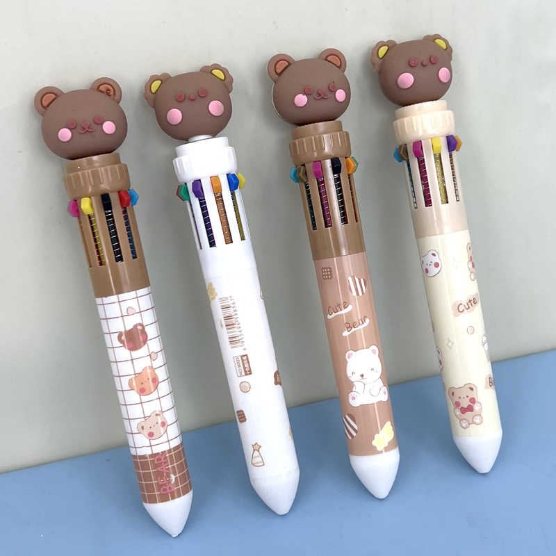 Kawaii Little Bear Retractable Gel Pens, Cute Pens, Bear Pen Set